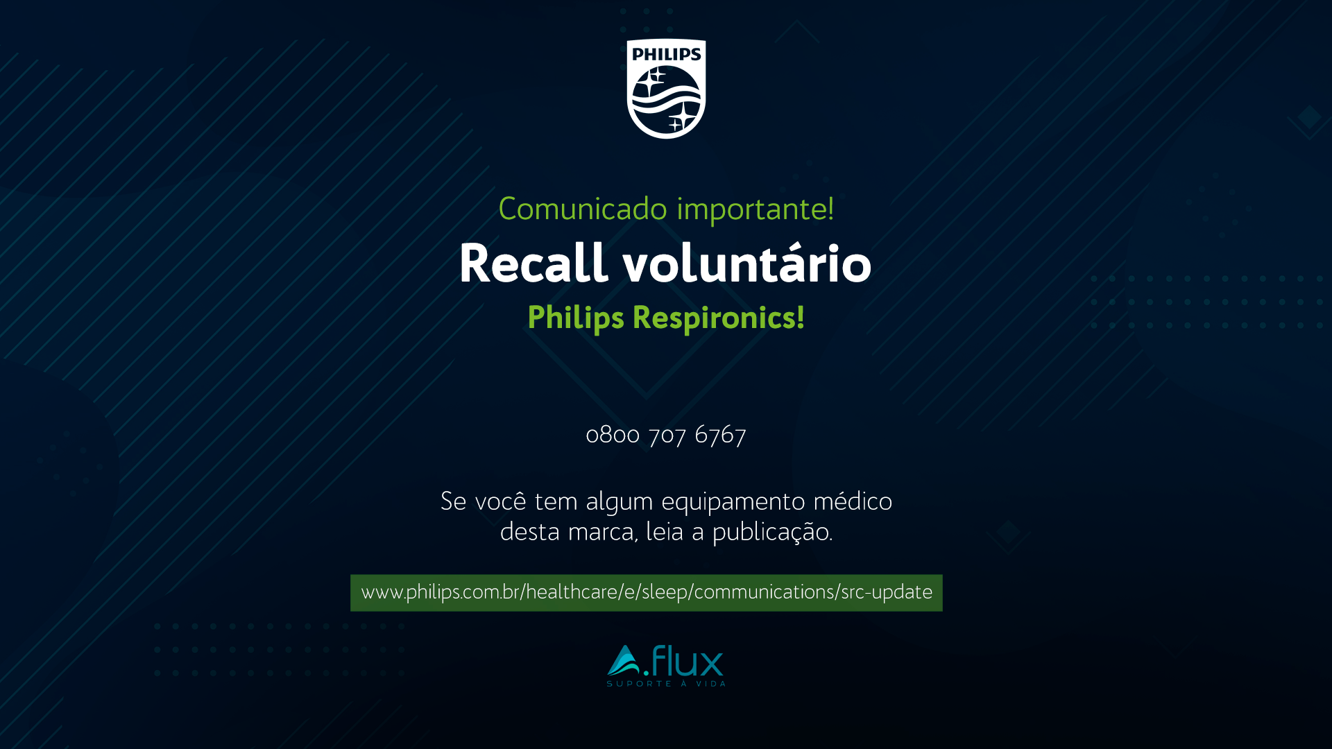 Comunicado importante da Phillips Respironics!